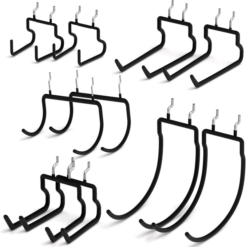INCLY 10 Pack Heavy Duty Pegboard Hooks, 1/4" Pegboard Drill Holder Tool Utility Hooks, Peg Board Tool Hangers Accessories for Hanging Power Tools, Drill, Hammer, Workbench, Garage - Image 1